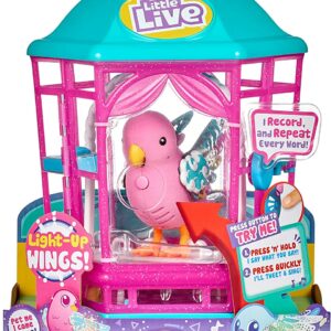 Little Live Pets cocoritos L'Originale Personaggio - Rainbow Glow - con Effetto luci e Suoni in gabbietta cocoritos femminiccia Rainbow Glow giochi preziosi