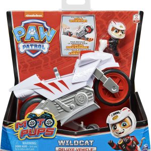 Paw Patrol, veicolo Moto Pups di Wildcat, motocicletta con motore a retrocarica e personaggio, Spin Master  6060433