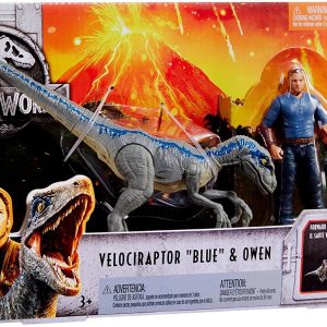 Jurassic World Personaggio Owen e Dinosauro Blue di Mattel  FMM51