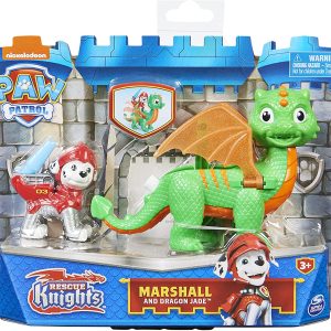 Paw Patrol, Set di Action Figure di Rescue Knights Marshall And Dragon Jade , Spin Master  6063149