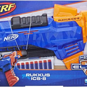 Nerf Elite Rukkus ICS-8 Blaster con Dardi e Caricatore a Scorrimento Verticale, Hasbro E2654
