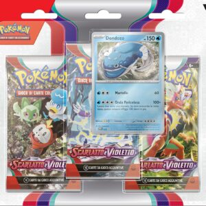 Pokémon Confezione da Tre Buste dell'Espansione Scarlatto e Violetto del GCC Pokémon (Tre Buste e Carta Promozionale Olografica Dondozo)  - Italiano
