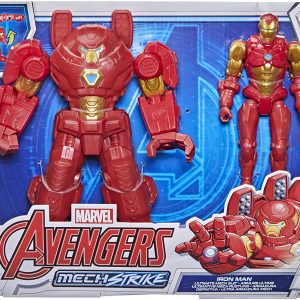Marvel Avengers - Mech Strike Iron Man con Armatura 15CM Deluxe , F1668-F0262 Hasbro