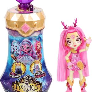 Magic Mixies Pixlings,1 Mixies Doll Pixlings Cervo - Deerlee Pink, Giochi Preziosi MGX12000