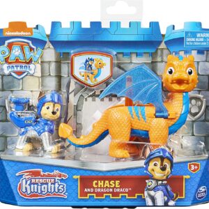 Paw Patrol, Set di Action Figure di Rescue Knights Chase And Dragon Draco, Spin Master  6063149