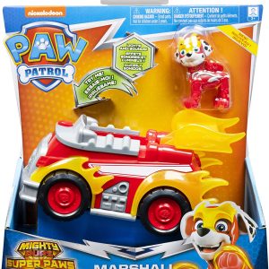 PAW Patrol, veicolo deluxe Mighty Pups Super Paws MARSHALL, con luci e suoni, Spin Master 6053026