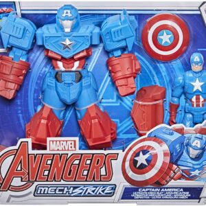 Marvel Avengers - Mech Strike Capitan America con Armatura 15CM Deluxe , F1669-F0262 Hasbro