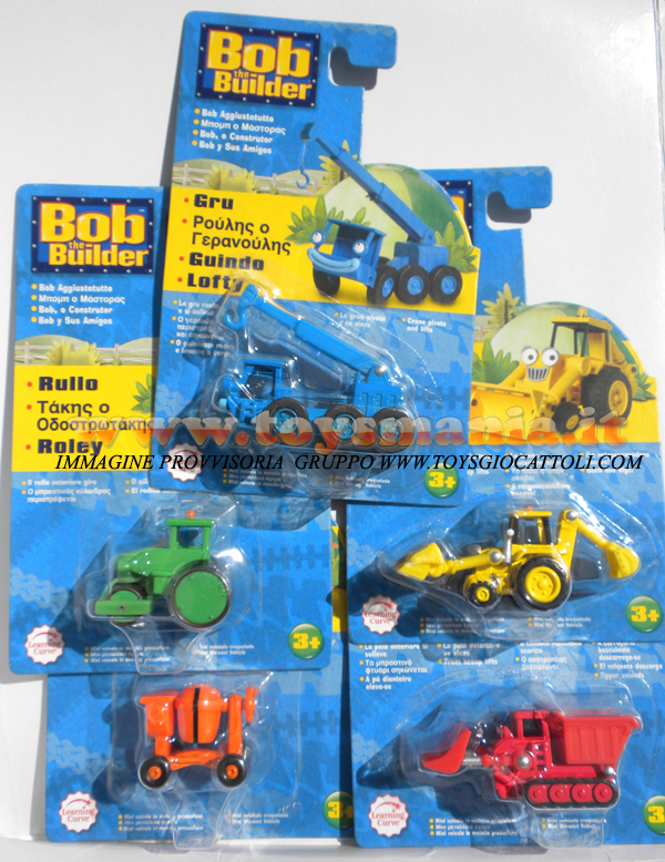 Bob AggiustaTutto ROTTOLA LA BETOMIERA, SCOOP LA RUSPA , RULLO LO SCHIACCIASASSI ,GRU LA GRU , MUCK LA SCAVATRICE circa 6 cm