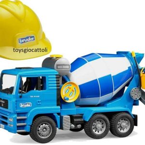 Bruder 01638 - Camion MAN TGA betoniera + elmetto da cantiere scala 1/16