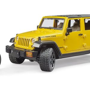 Bruder 02543  Jeep Wrangler Rubicon con mountain bike e ciclista scala 1/16