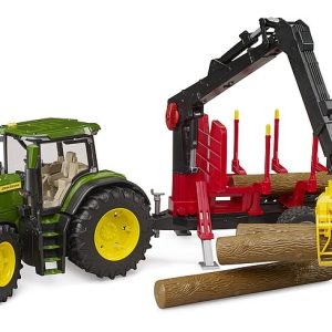 Bruder 03154 , John Deere 7R con rimorchio forestale e 4 tronchi scala 1/16
