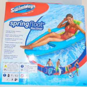 SPRING FLOAT RECLINER SDRAIO CONFIABILE MATERASSINO DUREVOLE SWIMWAYS COLORE AZZURRO RIFINITURE VERDI