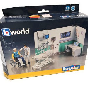 Bruder 62711 AMBIENTAZIONE AMBULATORIO MEDICO INFERMIERE ACCESSORI - ATTENZIONE CONFEZIONE ROVINATA scala 1/16