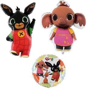 TOYSGIOCATTOLI BALLOONSHOP Confezione da 3 Palloncini Bing - Bing Bunny & Sula Pig Foil Balloon - Bing Gifts - Baby Gifts - Baby Birthday