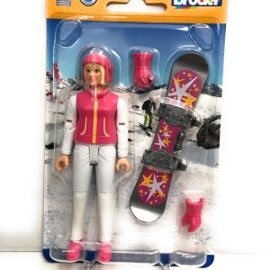 Bruder 60420 - B World Sciatrice con tavola da snowboard - sciatore scala 1/16