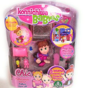 Konnichiwa Babies - 1 Blister personaggio Audrey Miranda + Playset Pop-Up inluso Giochi Preziosi GPZ11846