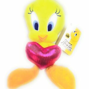 Looney Tunes Titty Peluche, TITTY 20 CM con cuore color fucsia, LNE03000