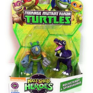 Tartarughe Ninja Half Shell Heroes- Personaggio Rocksteady & Spinosaurus