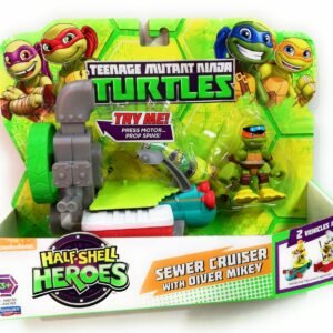 Tartarughe Ninja Half Shell Heroes, Veicolo Sewer Cruiser con Michelangelo, Giochi Preziosi 96700