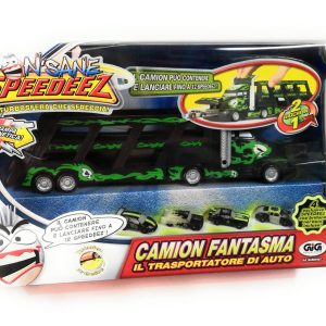 SPEEDEEZ, Camion Fantasma trasporta e lanciatore auto, incluse 4 auto ( tipo Micro Machines) che brillano al buio, Gig NCR00407