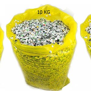 coriandoli in sacco 10 kg , CORIANDOLI - CONFETTI - CONFETI - KONFETTI , 2 PZ 10 KG + 1 PZ 8 KG TOTAL 28 KG SACCO GIALLO  immagine con contenuto del sacco variabile