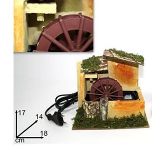 MULINO AD ACQUA PER PRESEPE FUNZIONA ELETTRICAMENTE 220 VOLT