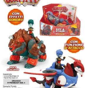 ALFA GORMITI OFFERTA 2 PERSONAGGI HYPERBEASTS 12 CM - IKOR E ALFA CRYOS - ERON E ALFA WRAGO GRA40000