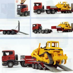 Bruder 03555 - SCANIA + CAT BULDOZZER  - scala 1/16