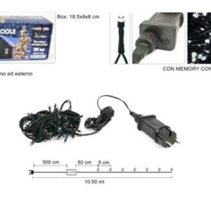 Luci di natale minilucciole a led 100 luci x interno e esterno colore bianco freddo