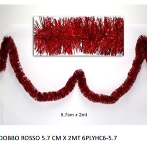 COCCARDA OFFERTA 3 PEZZI FILO PER DECORARE GLI ALBERI DI NATALE FILO ADDOBBO COLORE ROSSO GHIRLANDA 5.7 CM X 2 MT LUNGHEZZA COD 5057