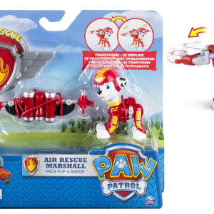 Spinmaster 20071464 - Air Rescue Marshall Marcus Paw Patrol Action Pack Pup & Badge NUOVA VERSINE