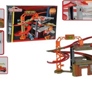 MAJORETTE STUNT HEROES GRANDE SET - TRE PIANI PER TRE POSSIBILITA' DI GIOCO - LE TUE AUTO SUPERERANNO OGNI CADUTA - 2 VEICOLI COMPRESI -