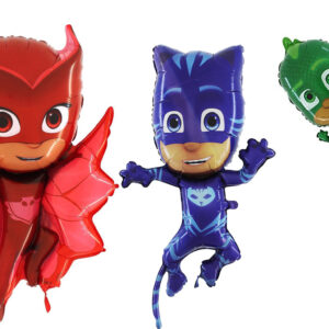 Offerta 3 pezzi - Palloncino Sagoma - Gekko - Gattoboy ( Catboy ) - Gufetta - dei Pj Masks Super Pigiamini …
