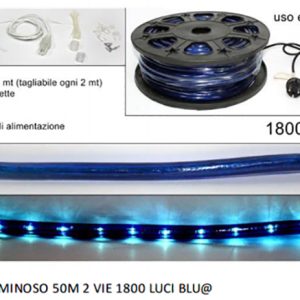 tubo luminoso - luce calda 50 mt 2 vie 1800 luci blu 8027501091759