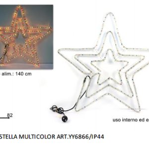 STELLA DI NATALE TRIPLA MULTICOLOR USO INTERNO / ESTERNO 8027501757303