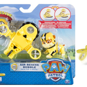 Spinmaster 20071466 - Air Rescue Rubble Ruben Paw Patrol Action Pack Pup & Badge NUOVO MODELLO
