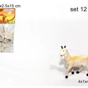 STATUE PRESEPE ECONOMICHE ADATTO A DI REALIZZA PRESEPI DA RIVENDERE ANIMALE CAPRETTA - CAPRETTE -12 PEZZI - 4 CM ECONOMICA