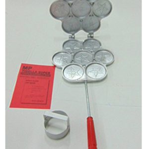 NUOVO  MODELLO TIGELLIERA 7 POSTI MP + TAGLIAPASTA + RICETTA PESO 3 KG TIGELLA TIGELLE TIPICO MODENESE - NUOVO MANICO PERSONALIZZATO USO PROFESSIONALE - COMPLETA