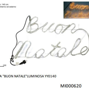 LUCI DI NATALE SCRITTA LUMINOSA CON SCRITTA ( BUON NATALE  ) DIMENZIONI 100X 53 CM USO ESTERNO / INTERNO  COD 8033113001673