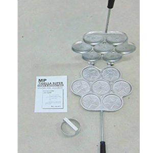 NUOVO  MODELLO TIGELLIERA 7 POSTI MP + TAGLIAPASTA + RICETTA PESO 3 KG TIGELLA TIGELLE TIPICO MODENESE - NUOVO MANICO PERSONALIZZATO USO PROFESSIONALE - COMPLETA