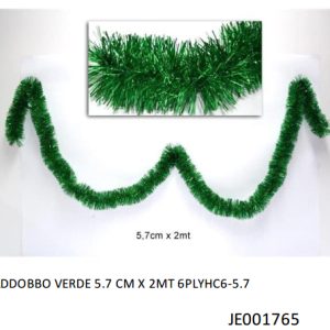 COCCARDA FILO 3 PEZZI PER DECORARE GLI ALBERI DI NATALE FILO ADDOBBO COLORE VERDE  GREEN GHIRLANDA 5.7 CM X 2 MT LUNGHEZZA COD 5095