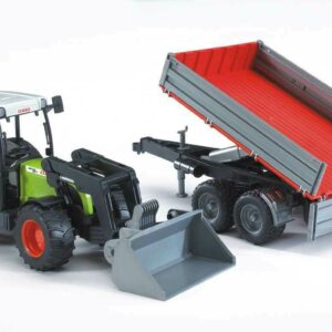 Bruder 02112 - Claas Trattore Nectis 267 F Con Benna E Rimorchio  - scala 1/16