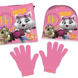 44 GATTI SET BERRETTO-(CAPPELLO , ZUCCOTTO) SCALDACOLLO - GUANTI - VARIE TAGLIE rosa