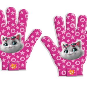 Gatti 44 , 44 Gatti Guanti Rosa con raffigurato il personaggio ,44 cats, gloves , in taglia unica dei 44 gatti - taglia unica