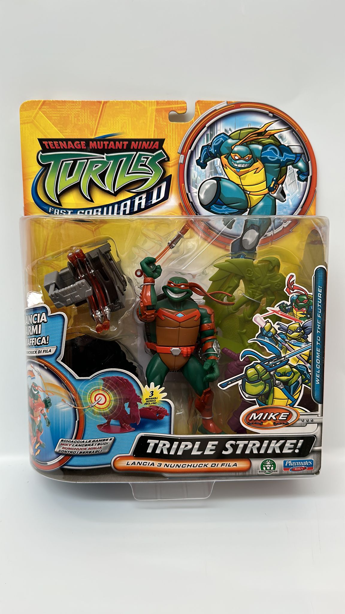 Turtles - Tartarughe Ninja FAST FORWARD MIKE - MICHELANGELO LANCIA 3 ARMI DI FILA CCP 54950