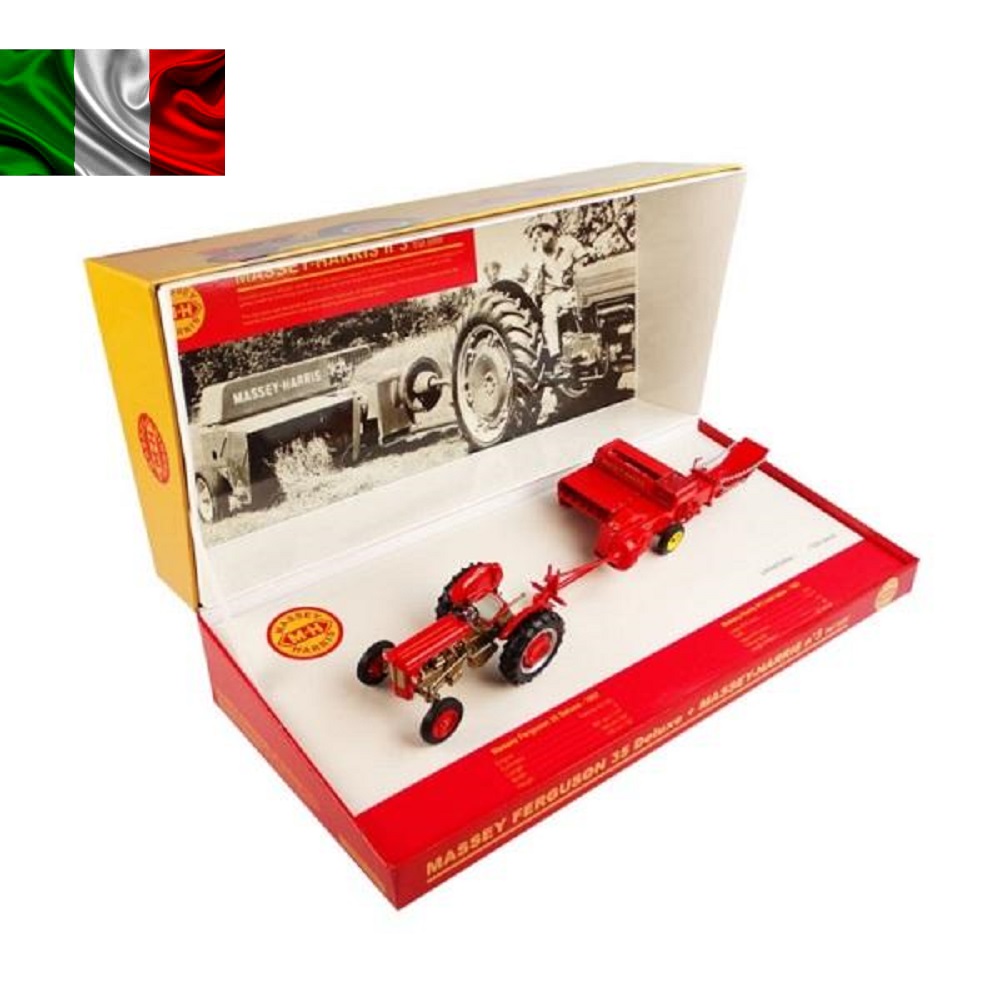 UH  5238  EDIZIONE LIMITATA MASSEY-HARRIS N 3 TAIL BALER WITH MASSEY FERGUSON  35 DELUXE  SCALA 1/32 UH 5238