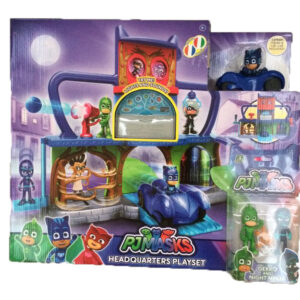 Super Pigiamini PJ Masks Playset Quartier Generale, incluso Gattoboy e Gattomobile + Gekko + Night Ninja - parla Italiano - Francese