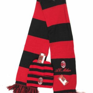 SCIARPA TUBOLARE AC. MILAN UFFICIALE 19 X 150-160 CM CIRCA + CAPPELLO BERRETTO AC. MILAN TAGLIA UNICA - OTTIMO REGALO -