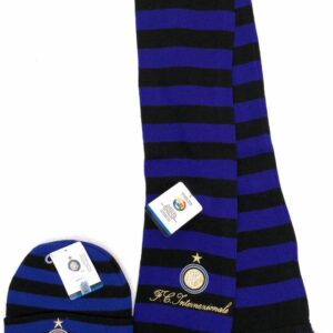 SCIARPA TUBOLARE FC. INTER INTERNAZIONALE UFFICIALE 19 X 150-160 CM CIRCA + CAPPELLO BERRETTO FC .INTER TAGLIA UNICA - OTTIMO REGALO -