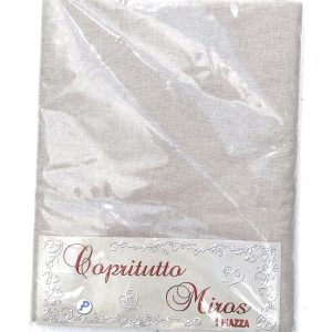 TELO ARREDO COPRITUTTO GRAN FOULARD COPRILETTO COPRIDIVANO TESSUTO MIROS TINTA UNITA BEIGE - 1 PIAZZA